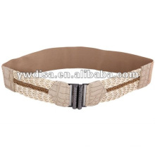 Braided Ladies Elastic Belt With Gunmetal Buckle